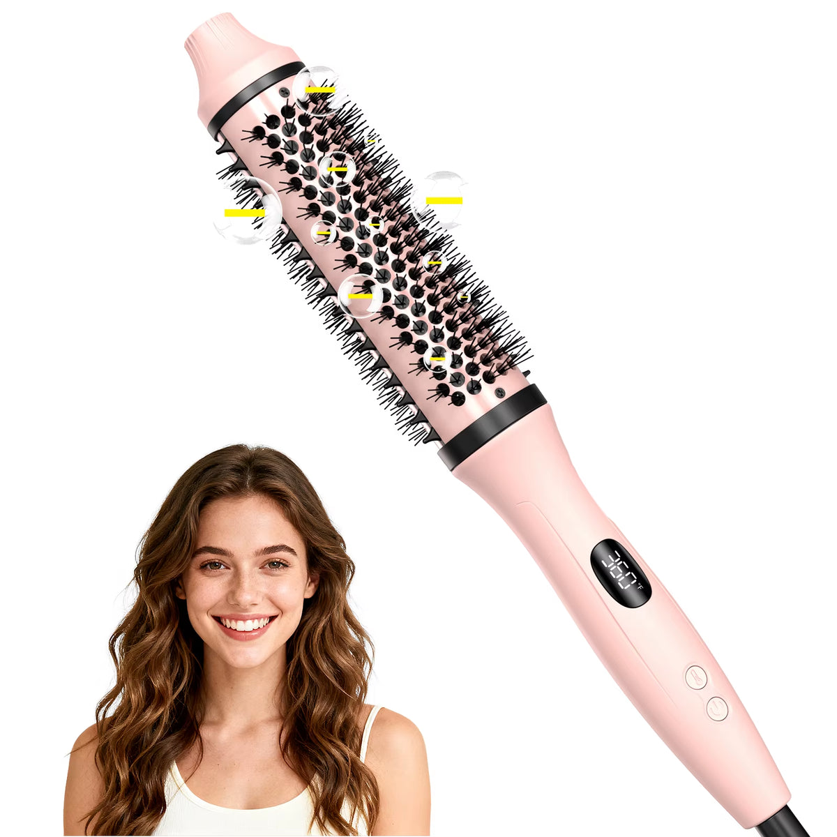 Cepillo térmico iónico 2 en 1 rosado
